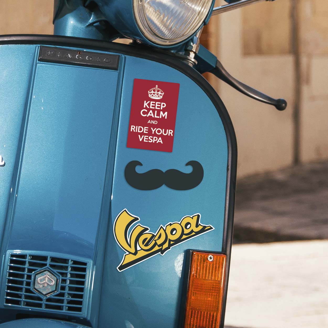 VESPA ITALY BIKER - Combo 3 Hình dán cao cấp Premium Sticker