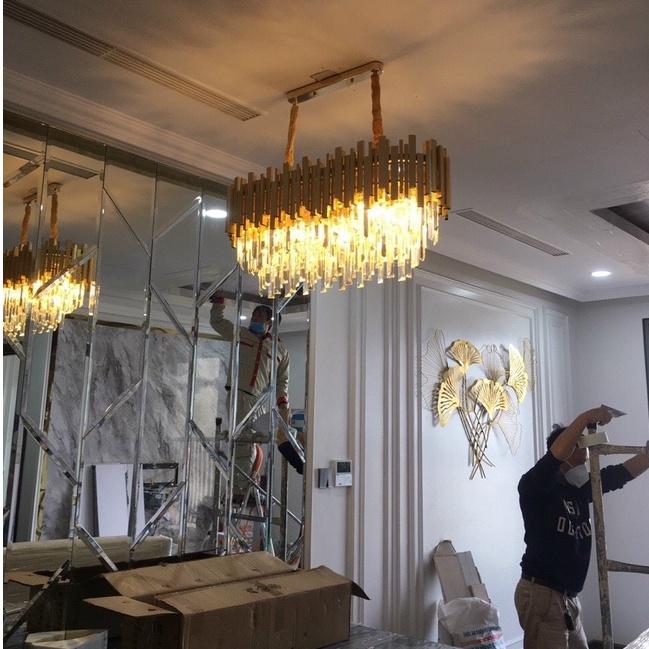 Đèn thả mâm TATOL pha lê kiểu dáng sang trọng trang trí nội thất hiện đại - .