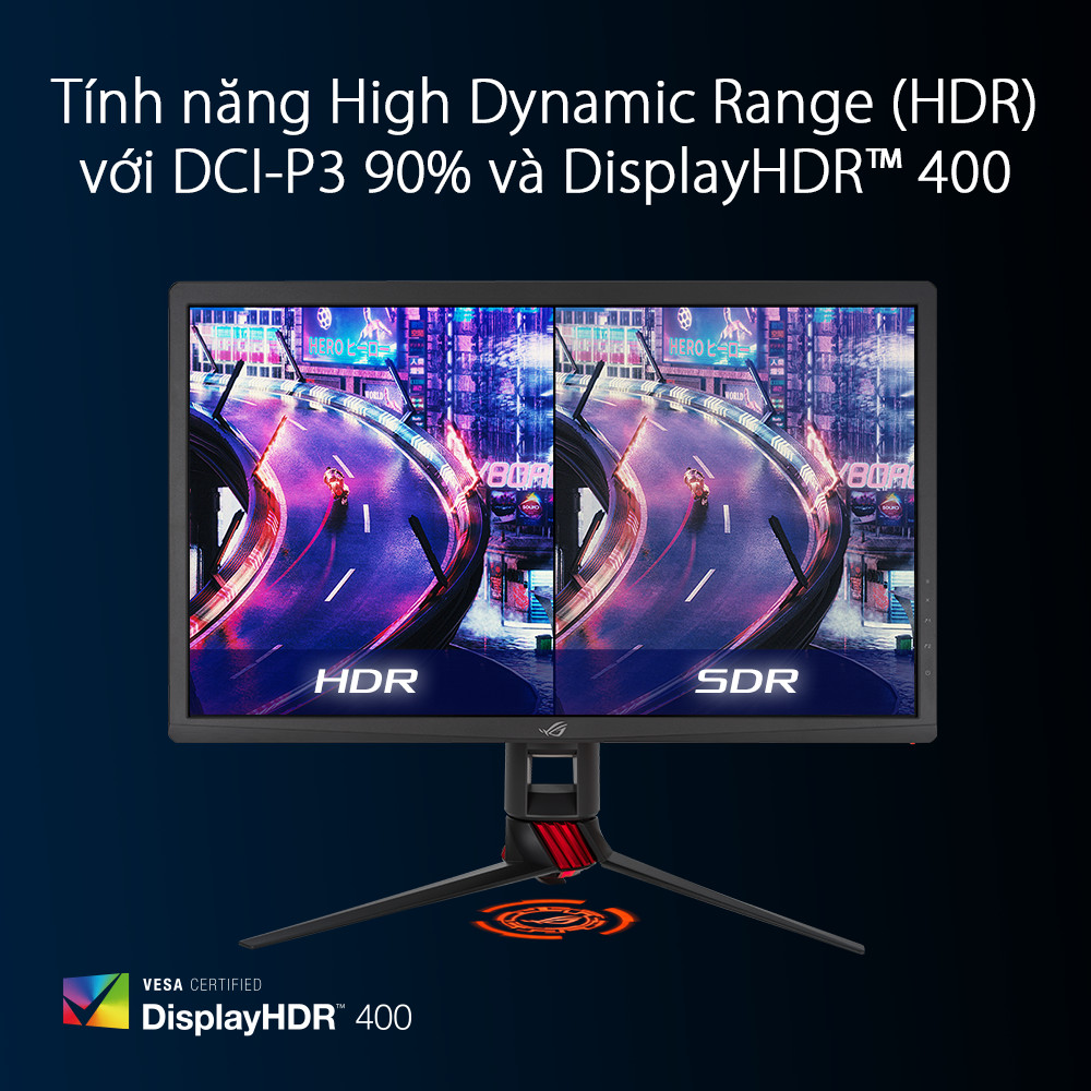 Màn Hình Chơi Game ROG Strix XG27UQ DSC 27 inch 4K (3840 x 2160) 1ms 144Hz DSC Display HDR 400 DCI-P3 90% Công Nghệ Adaptive Sync IPS - Hàng Chính Hãng