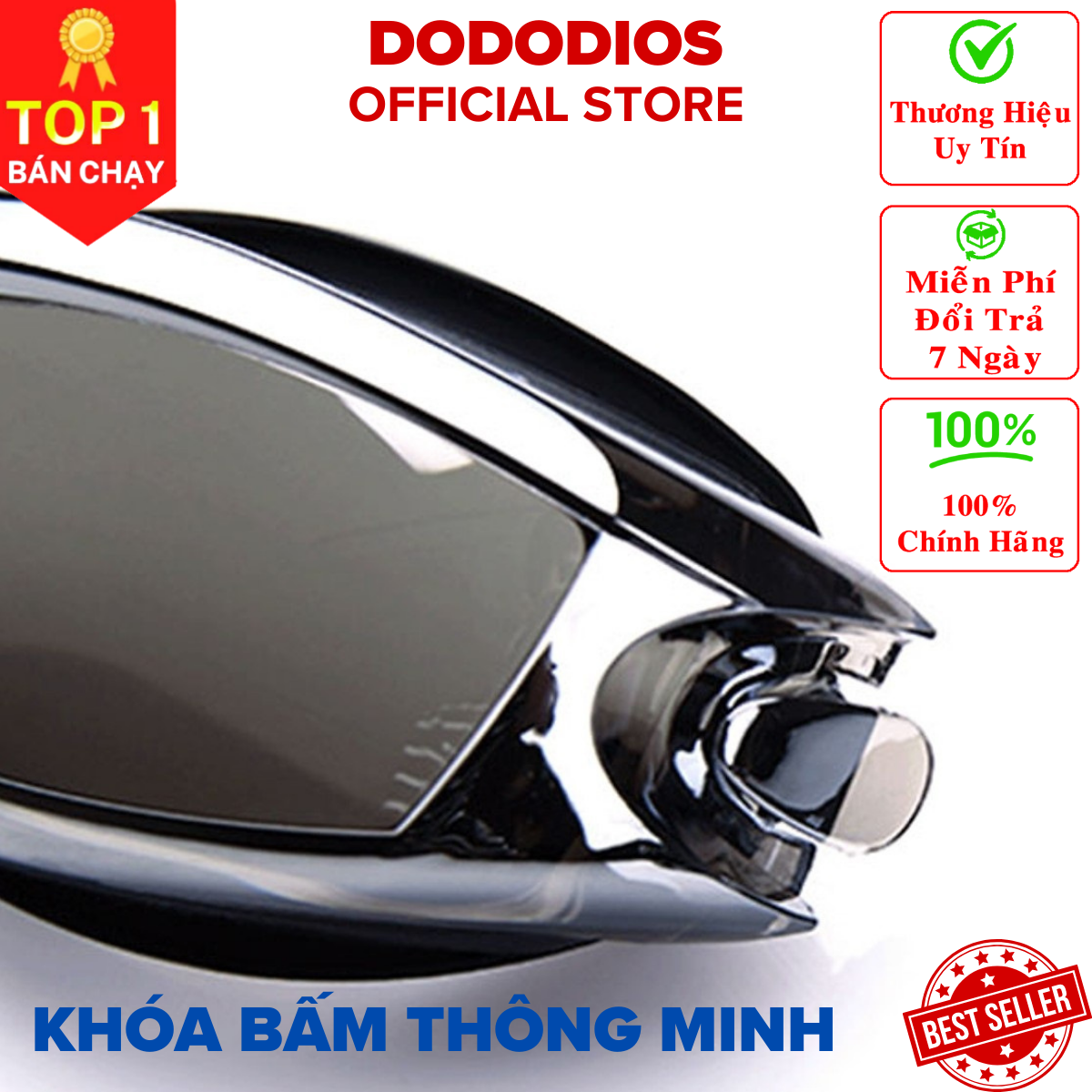 Hình ảnh Kính bơi chống sương mờ, chống UV, dây được làm 100% silicone mềm mại, thiết kế không trơn trượt, độ co giãn, độ bền thách thức thời gian, dành cho vận động viên chuyên nghiệp, kính bơi cận thị có độ - Chính hãng DODODIOS