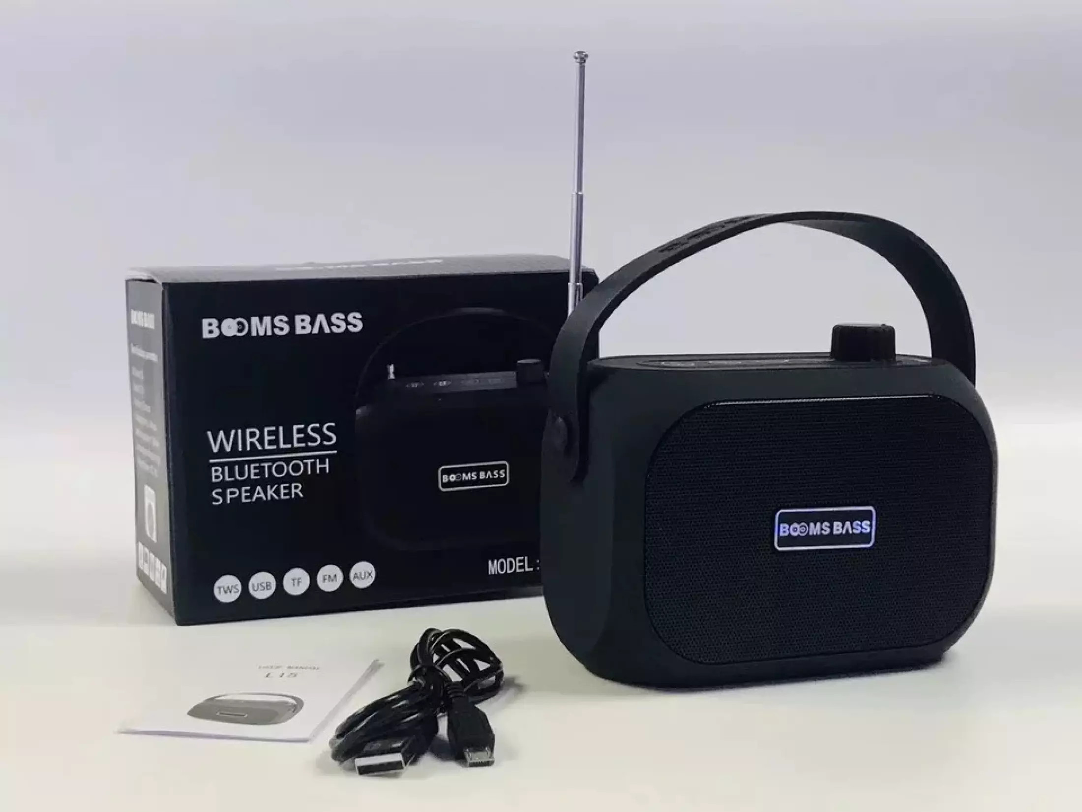 Loa Bluetooth Boombass L15 LANITH - Loa Phát Không Dây Mini - Âm Bass Mạnh Mẽ, Kết Nối Nhanh Chóng, Ổn Định - Thiết Kế Nhỏ Gọn, Tiện Lợi mang Bên Người - Tặng Kèm Cáp Sạc 3 Đầu - Hàng Nhập Khẩu - LB000015-CAP000001