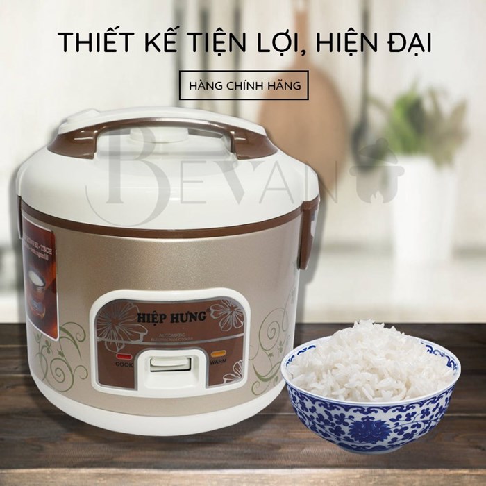 Nồi cơm điện cơ hàng chính hãng Hiệp Hưng Cao Cấp HHCC-01 Bevano, giữ ấm 12 giờ, nồi cơm 1.8L lòng nồi cơm niêu không dính đa năng, tiết kiệm điện năng