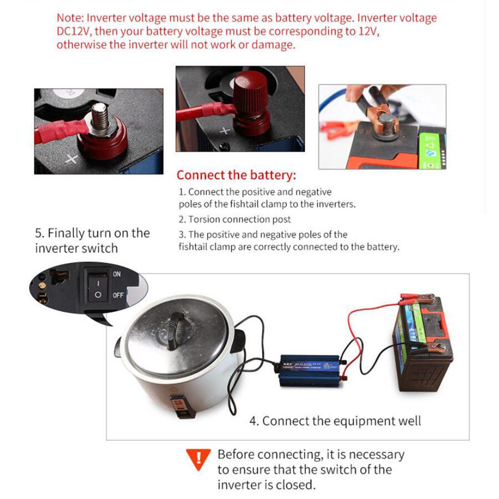 DC 12V to AC 220V Car Inverter LED Display Car Plug Converter Auto Converter Inversor ,for Car Jump Starters Automotive Tools