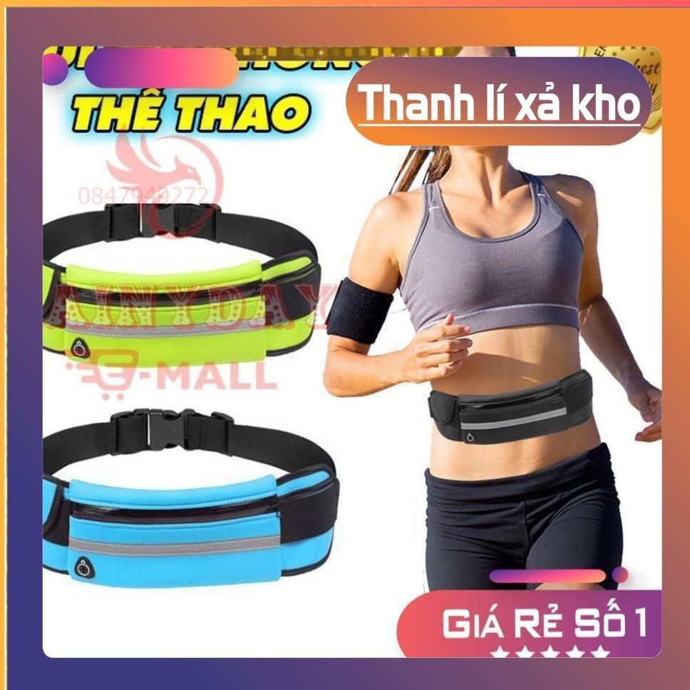 Túi đeo hông chạy COMBO đai ngang bụng đựng đồ điện thoại bình nước cho nam nữ tập thể thao chống nước