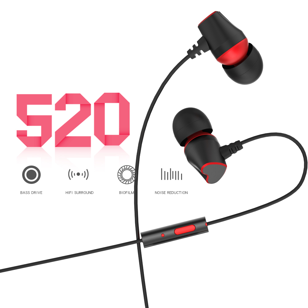 Tai Nghe Có Dây 3,5mm Nhét Tai Cách Ly Tiếng Ồn Bằng Kim Loại Âm Thanh Nổi Với Micrô Điều Khiển