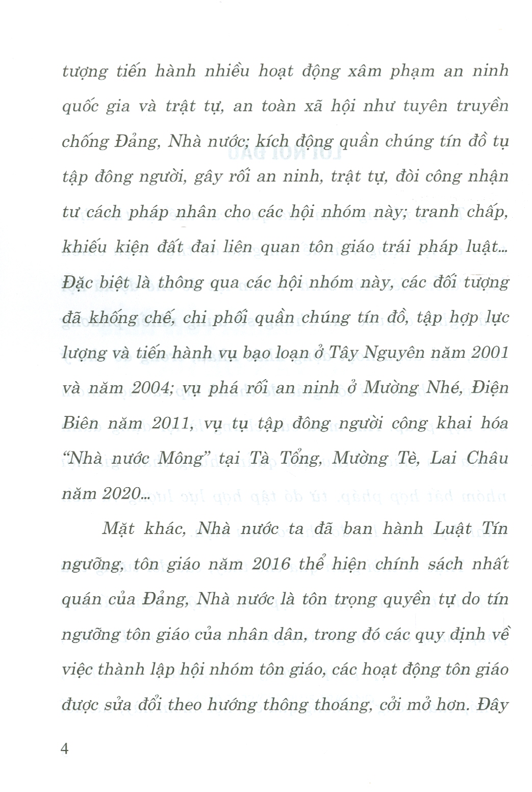 Hội Nhóm Bất Hợp Pháp Mang Danh Nghĩa Tôn Giáo Và Những Vấn Đề Đặt Ra Đối Với Công Tác Đảm Bảo An Ninh Trật Tự