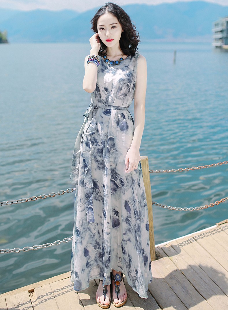 Đầm Maxi voan hoa xinh xắn HATI - DMX00967