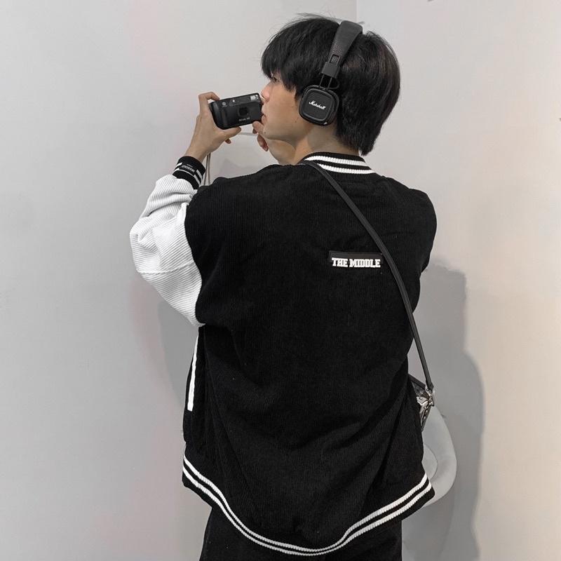 Áo BOMBER LOGO unisex (chất nhung tăm, lót dù)