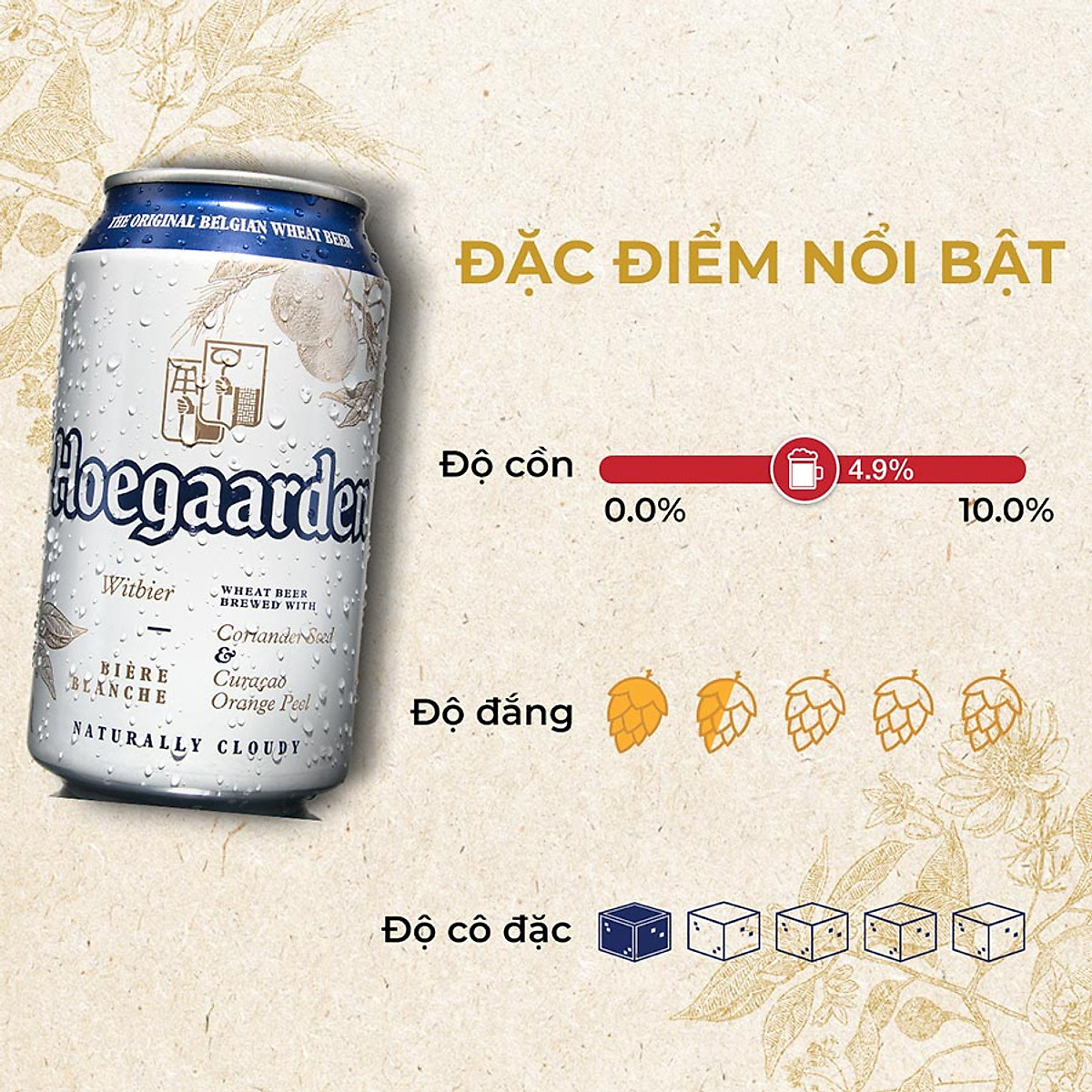 Thùng bia Hoegaarden White 330ml x 24 lon