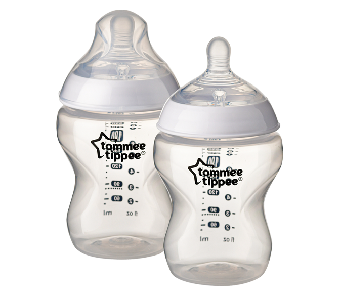 Bình sữa ty siêu mềm tự nhiên Tommee Tippee Closer to Nature 260ml, núm ty đi kèm 3-6 tháng (bình đôi)