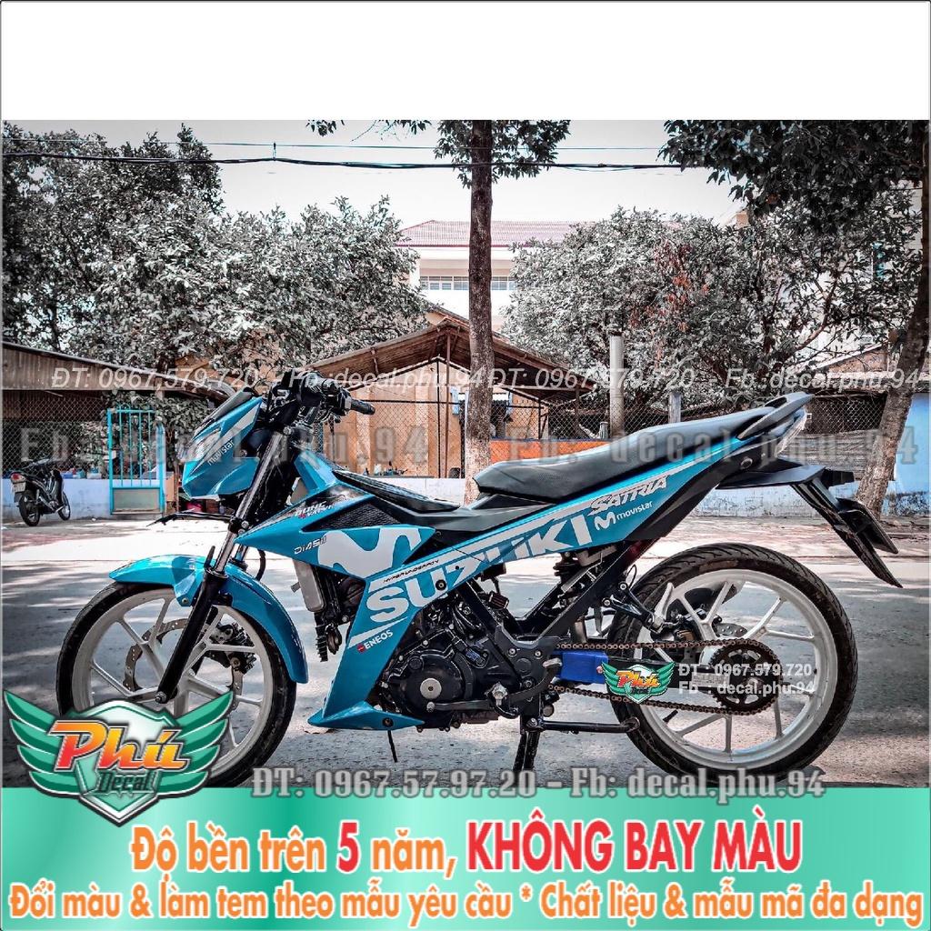 Tem Rời Satria Movistar Trắng xanh