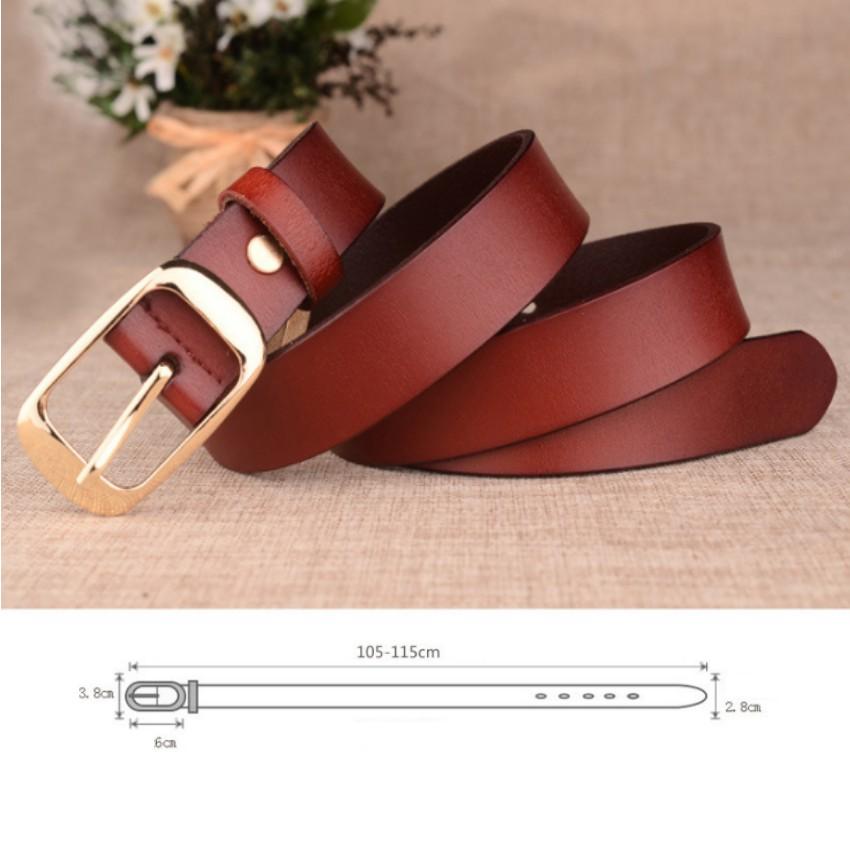 Thắt lưng nữ da thật bản vừa Đồ Da Thành Long LTG 918TL 3(nâu)