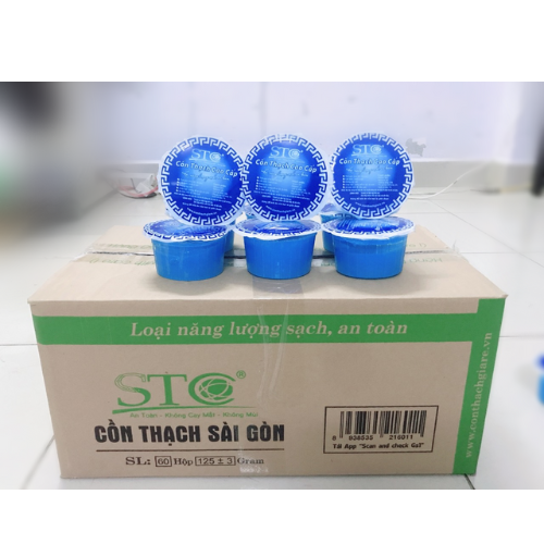 [1 Hộp 125gr] Cồn Thạch Sài Gòn Nhóm Bếp Cồn Bếp Than, Lửa Xanh - Không Cay Mắt - Không Mùi, Cồn Thạch Sài Gòn Cao Cấp