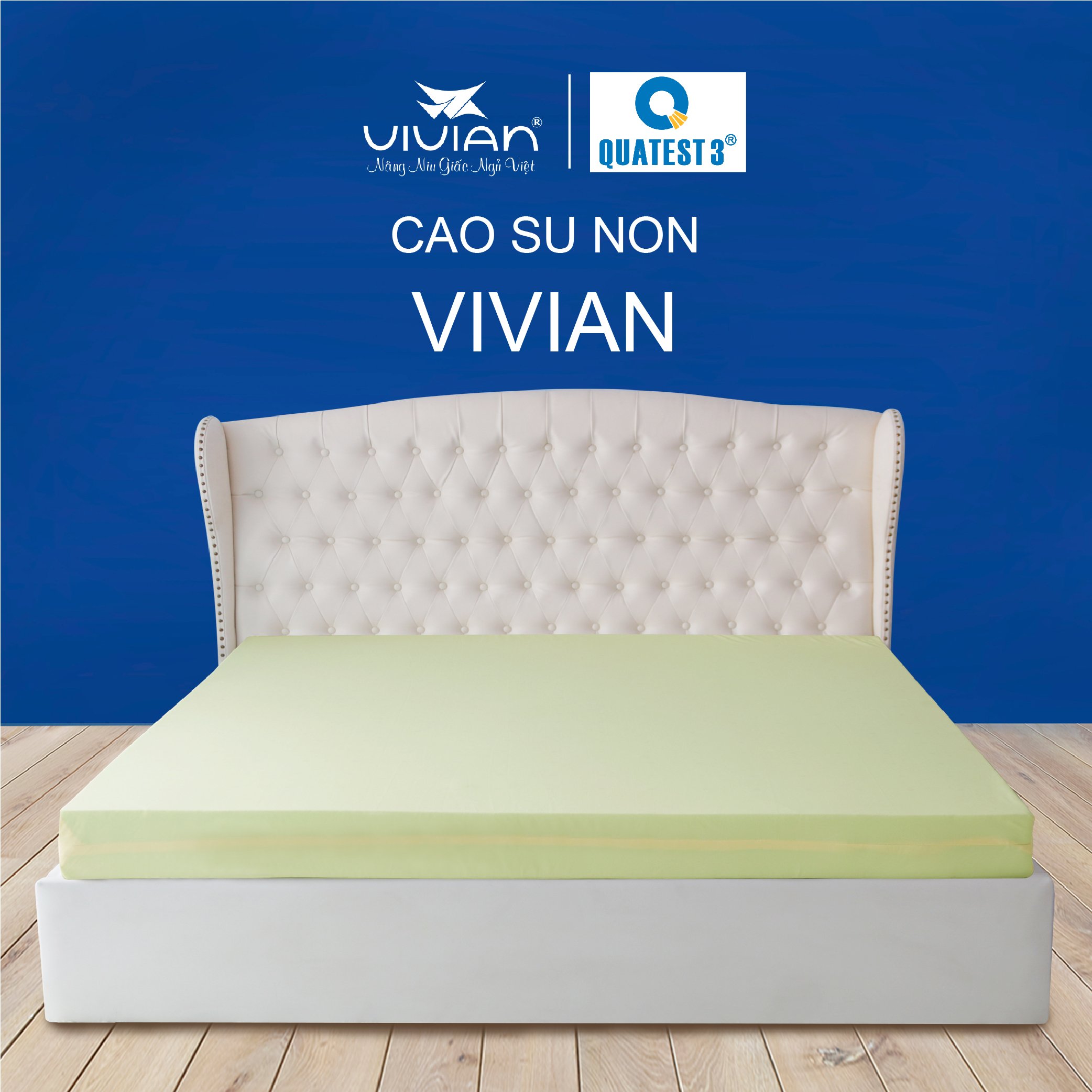 Nệm Cao Su Non Vivian - Vàng Nhạt