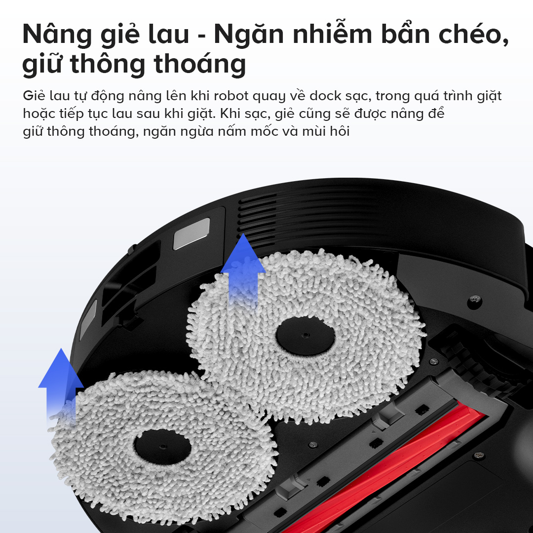 Robot Bút Bụi Lau Nhà Roborock QR 798 Lực 10.000 Pa Chống Rối - Hàng Chính Hãng