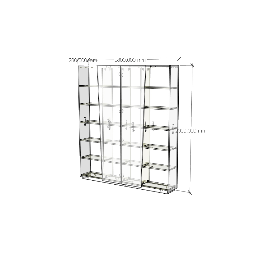 [Happy Home Furniture] VIGGO, Kệ sách 2 cửa mở, 180cm x 28cm x 200cm ( DxRxC), KSA_050