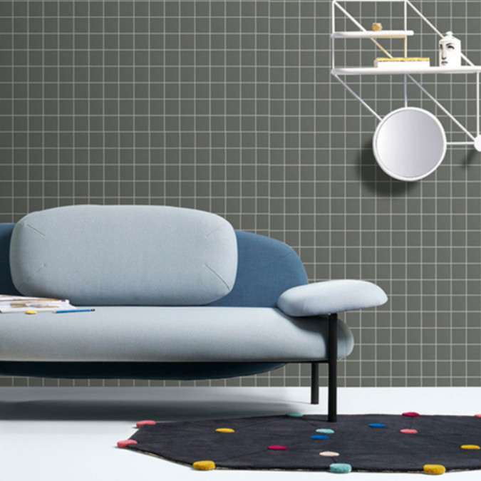 Cuộn 5m Decal Giấy Dán Tường ô kẻ nhỏ màu xám