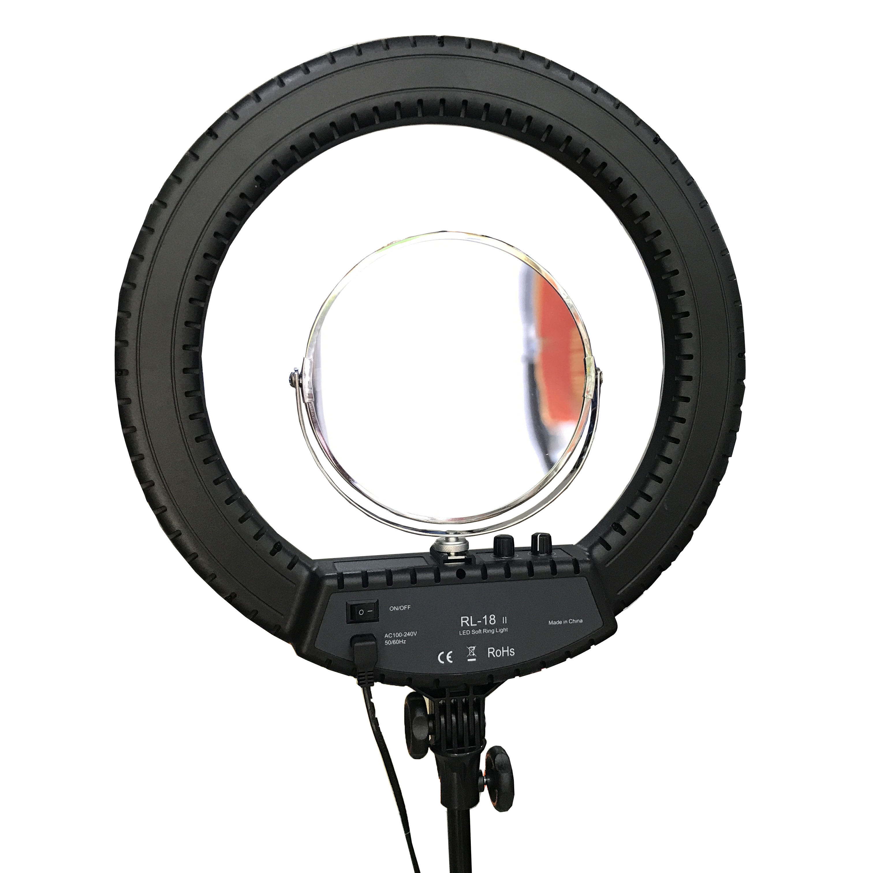 Đèn Livestream RL18 II có gương trang điểm đường kính 45cm - Tặng kèm remote chụp hình bluetooth(màu ngẫu nhiên)