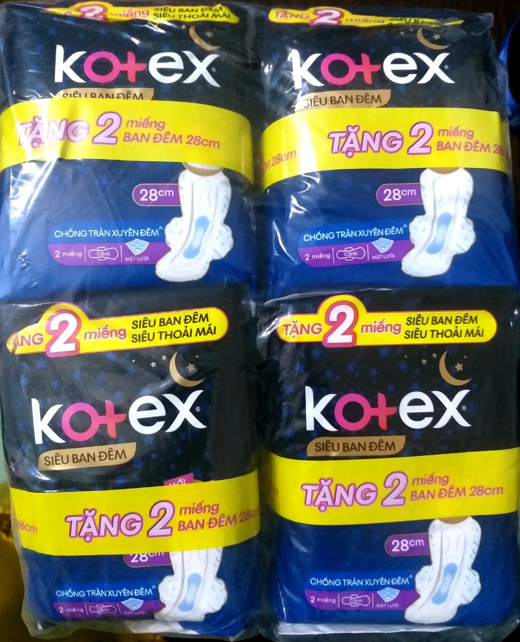 Combo 8 gói băng vệ sinh Kotex ban đêm 28cm