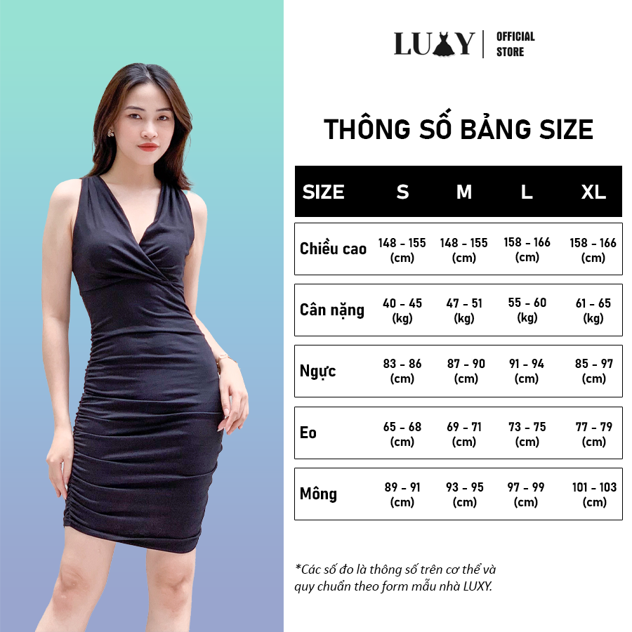 Váy nữ LUXY V264 dáng ôm body thiết kế hở vai, cổ chữ V