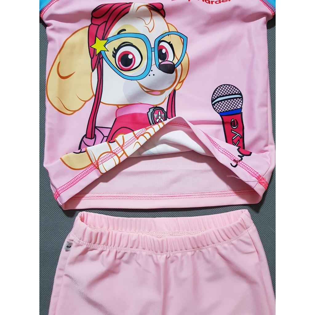 Bộ áo và quần bơi bé gái in hoạt hình paw patrol sky màu hồng ngọt ngào