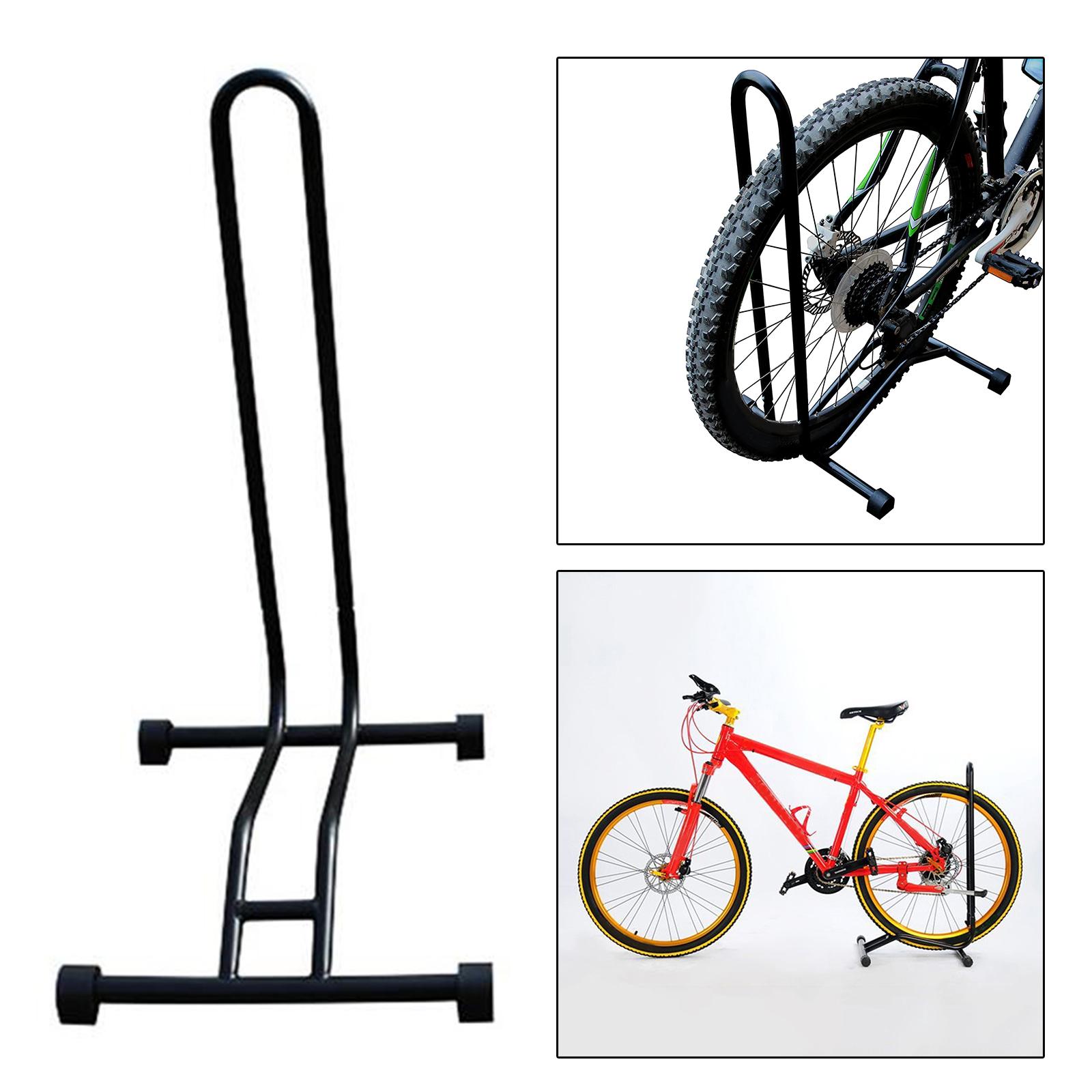 Bicycle Bike Floor Parking Stand Rack Storage for Garage, MTB Mountain and Road Bike Parking Rack, Black