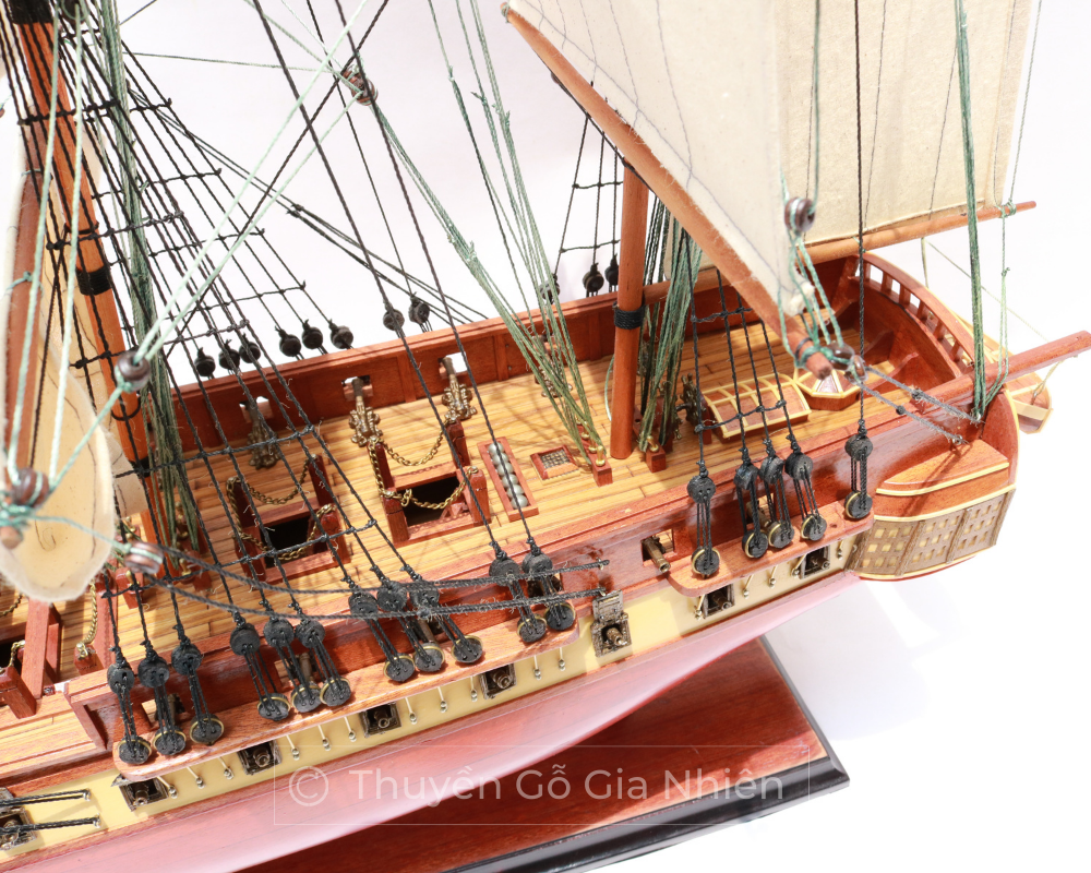Mô Hình Thuyền Gỗ Phong Thủy Dạng Thuyền Cổ USS CONSTELLATION Chính Hãng Hàng Xuất Khẩu Chất Lượng Cao