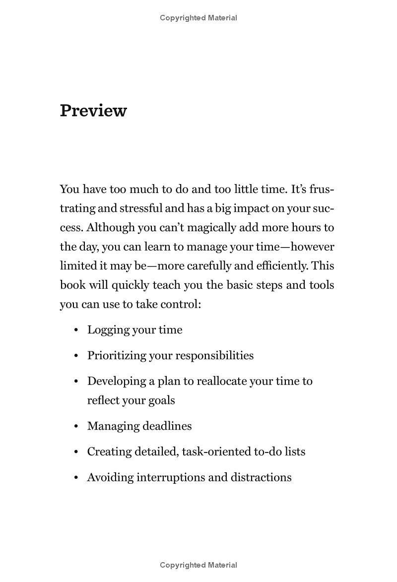 Harvard Business Review 20 Minute Manager Series Managing Time