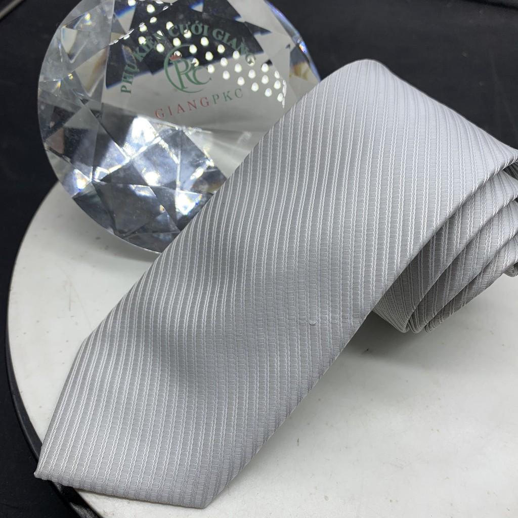 Cà vạt nam bản 8cm Giangpkc calavat xám nhạt