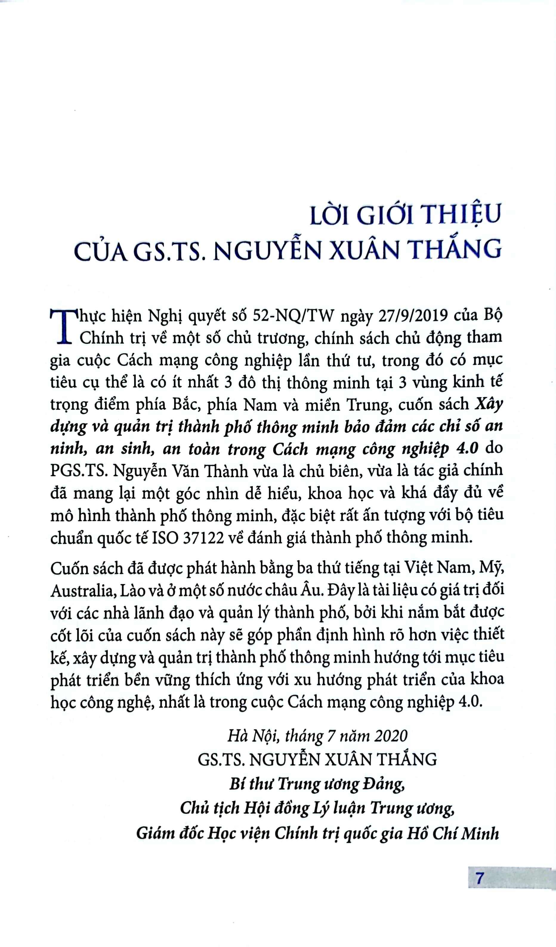 Xây dựng và quản trị thành phố thông minh bảo đảm các chỉ số an sinh, an toàn trong Cách mạng công nghiệp 4.0