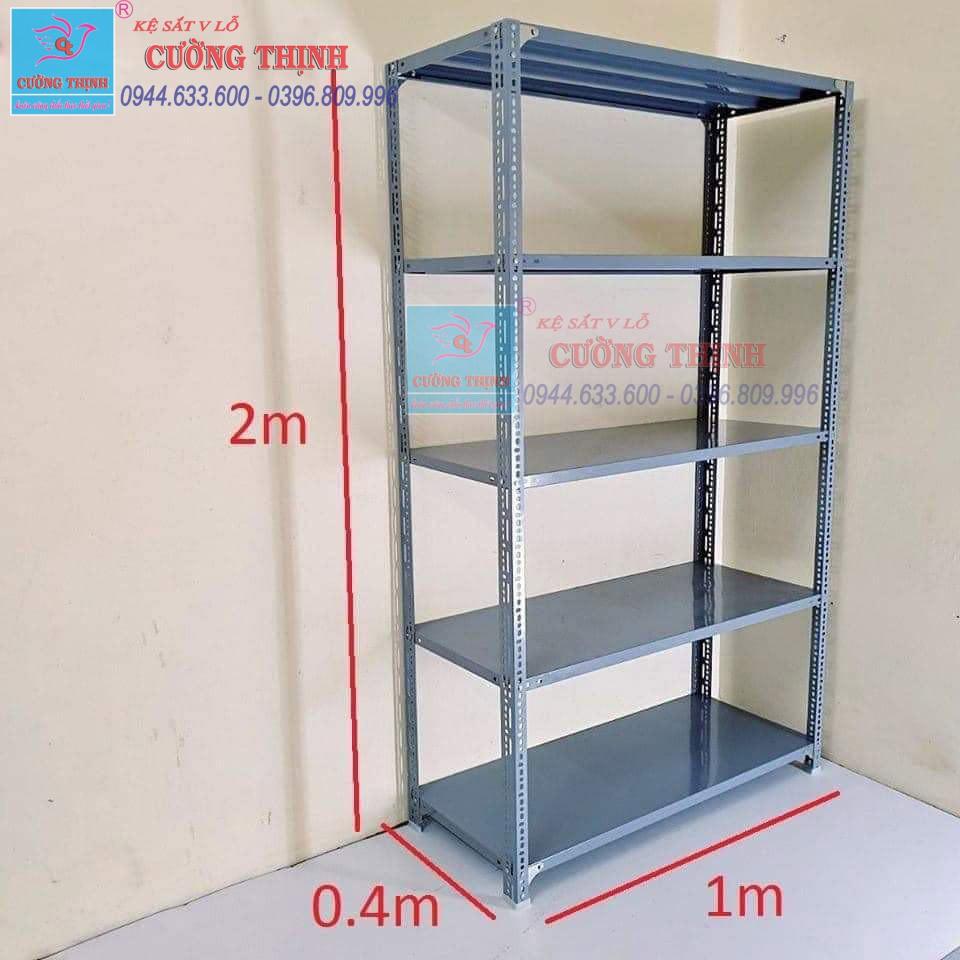 Kệ sắt V lỗ Đa Năng | Dài 1m, Rộng 0.4m, Cao 2m