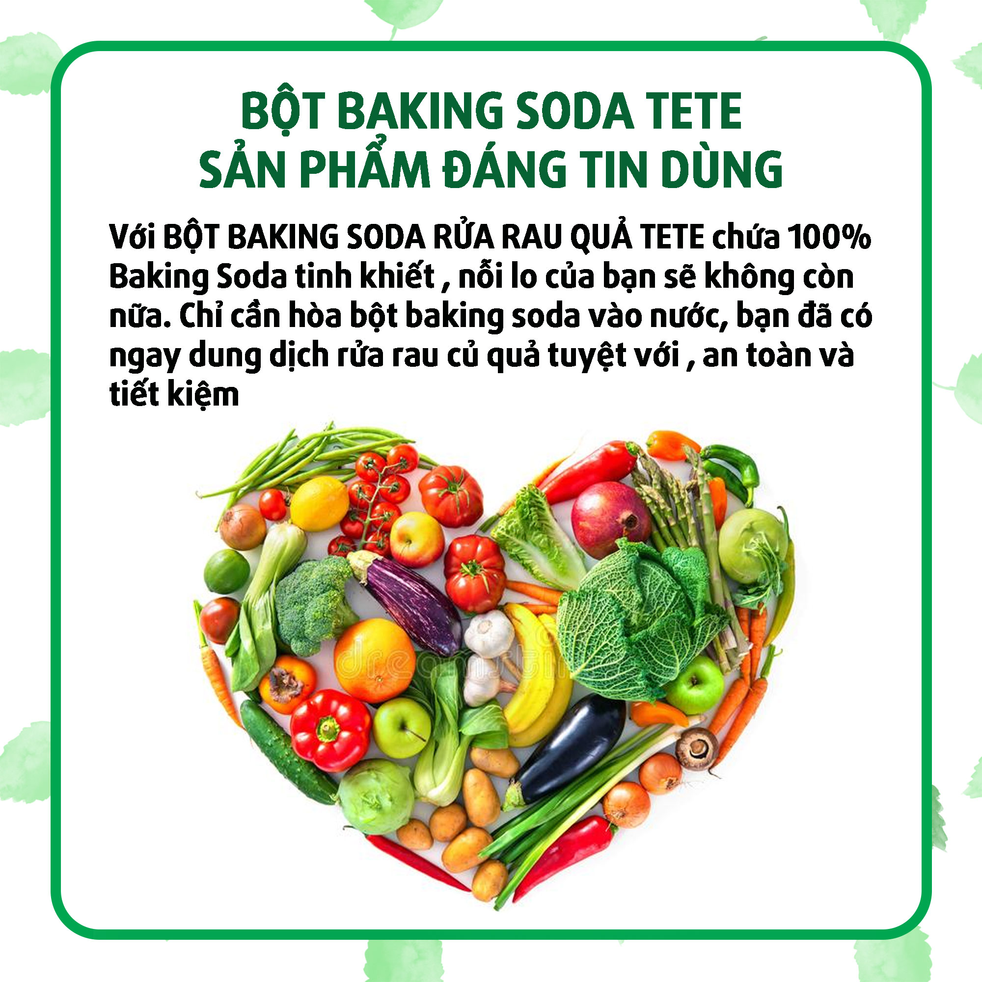 1Kg Bột Baking Soda Đa Rửa Rau Hay Trái Cây TETE