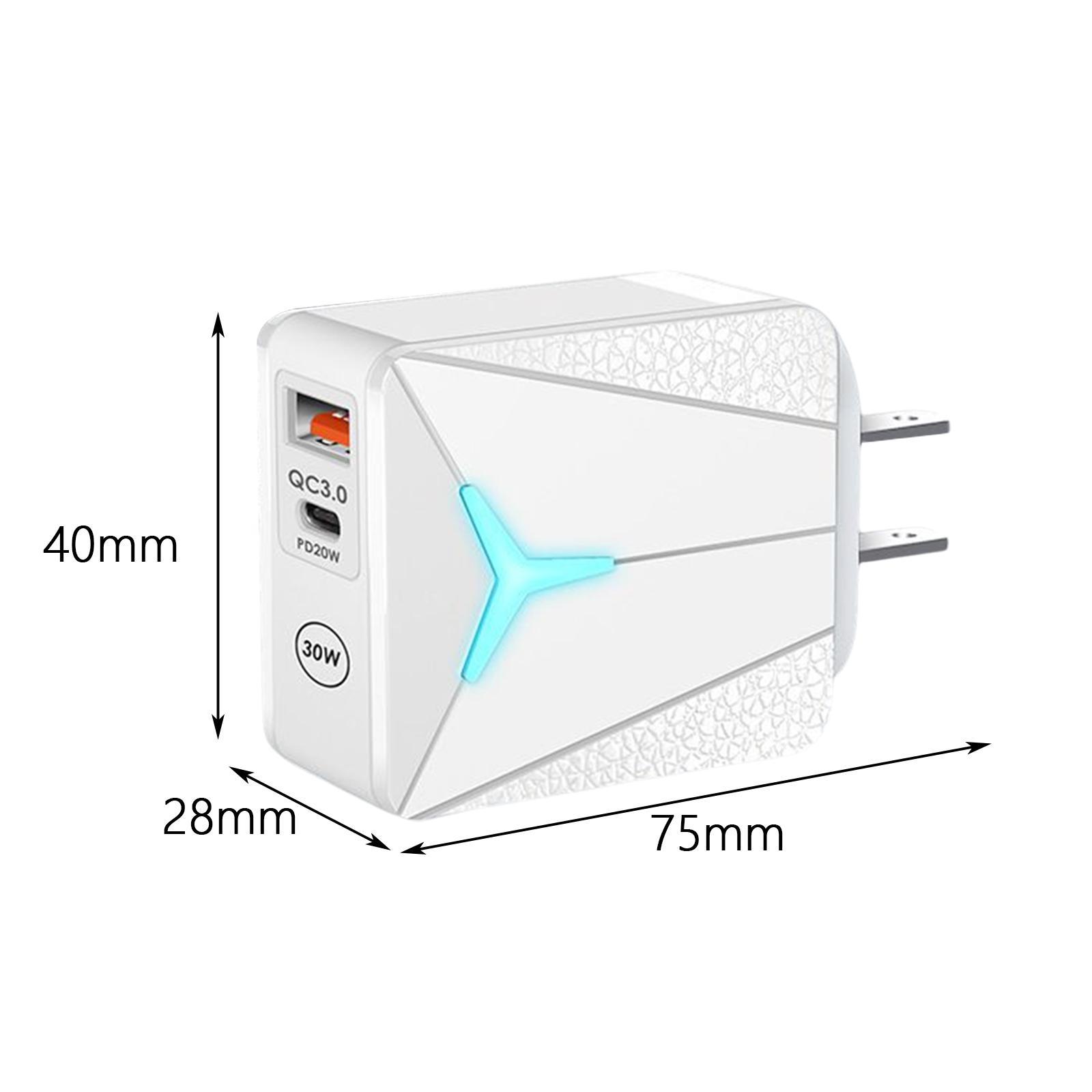 PD 20W .0 Phone Charger Adapter Portable Dual Port Converter for Home Use