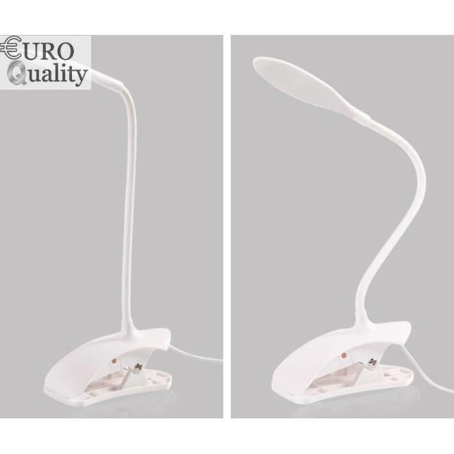 Đèn led học tập và đọc sách cổng usb có đế kẹp (Trắng) - Euro Quality