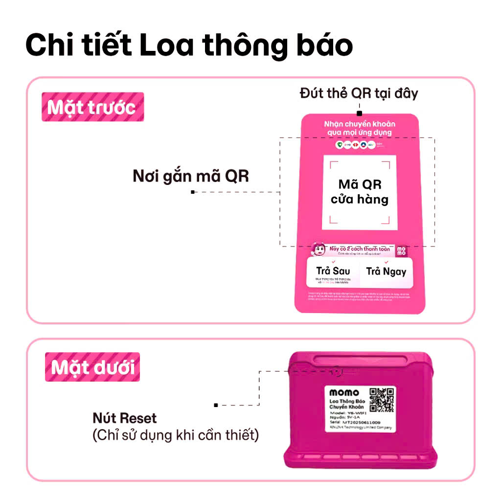 Loa Thông Báo Chuyển Khoản MOMO - Kết Nối Wi-Fi/Bluetooth Cao Cấp, Tương Thích Mọi App Ngân Hàng, Nhận Thông Báo Tức Thì, hàng chính hãng