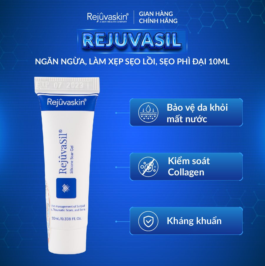 Gel giảm sẹo lồi, phì đại Rejuvasil 10ml