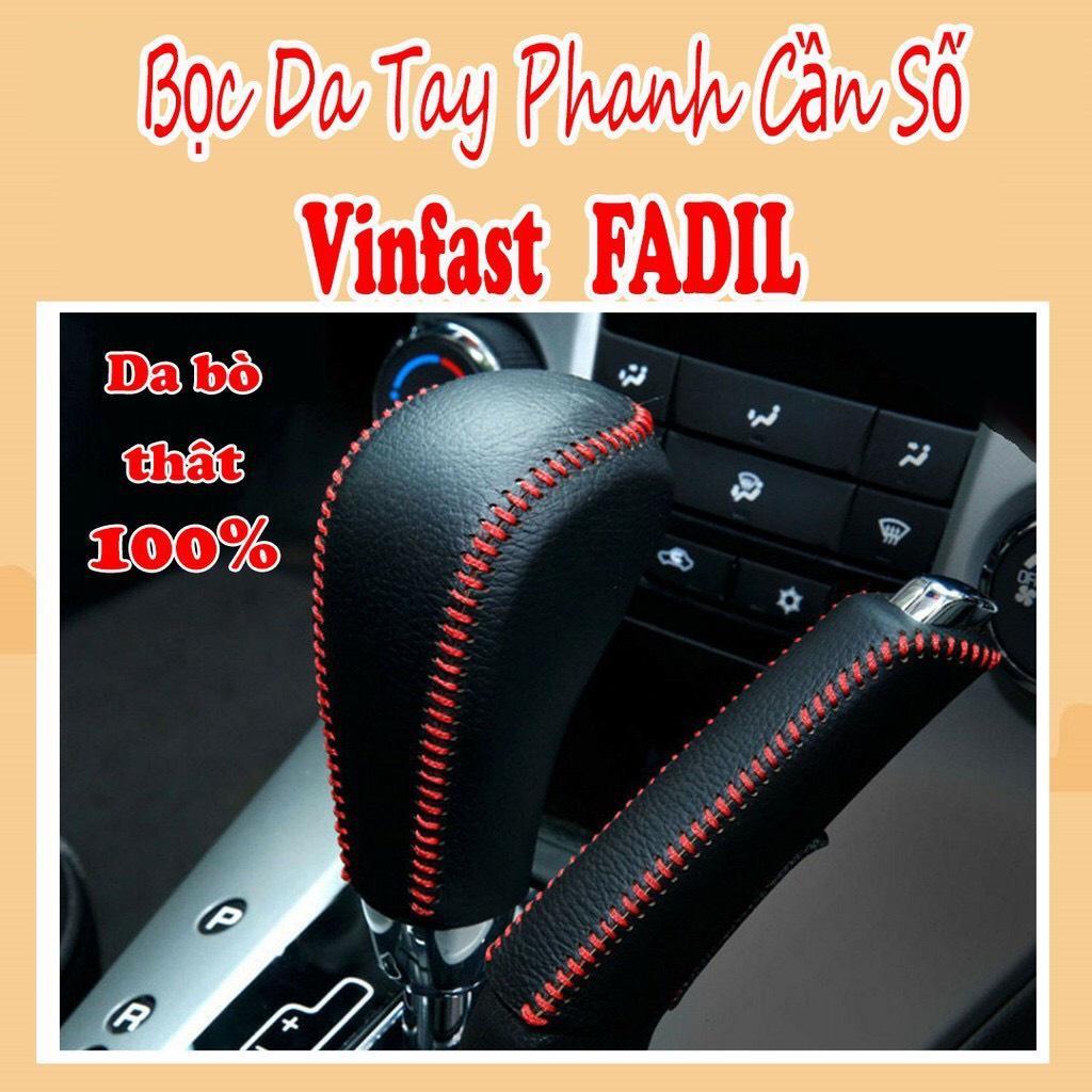 BỌC CẦN SỐ, PHANH TAY VINFAST FADIL, DA BÒ THẬT 100%, BẢO HÀNH 2 NĂM