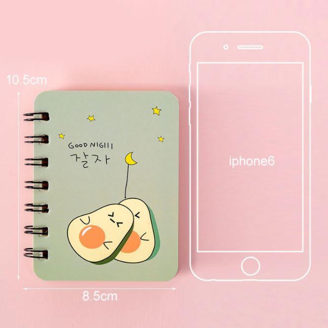 Sổ tay cute mini lò xo ghi chép kế hoạch, công thức, từ vựng họa tiết bơ xinh xắn - Sổ tay TMBOOKS