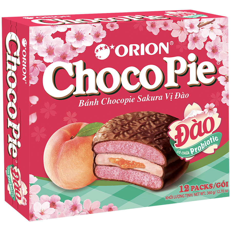 BÁNH TẾT ORION - BÁNH CHOCOPIE SAKURA VỊ ĐÀO 372G