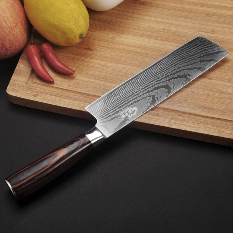 DAO - DAO BẾP NHẬT BẢN USUBA THÉP DAMASCUS MÃ A19 DT125 nt topcoomshop vn