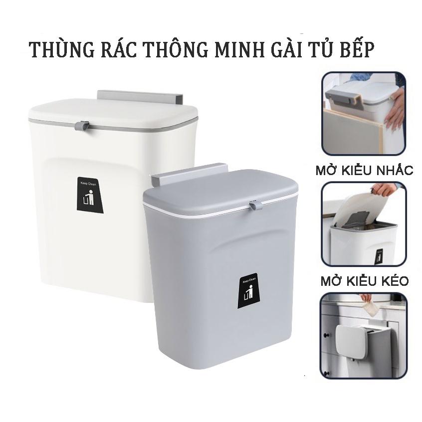 Thùng rác cài cánh tủ bếp có nắp đậy - Thùng rác treo gắn tủ bếp