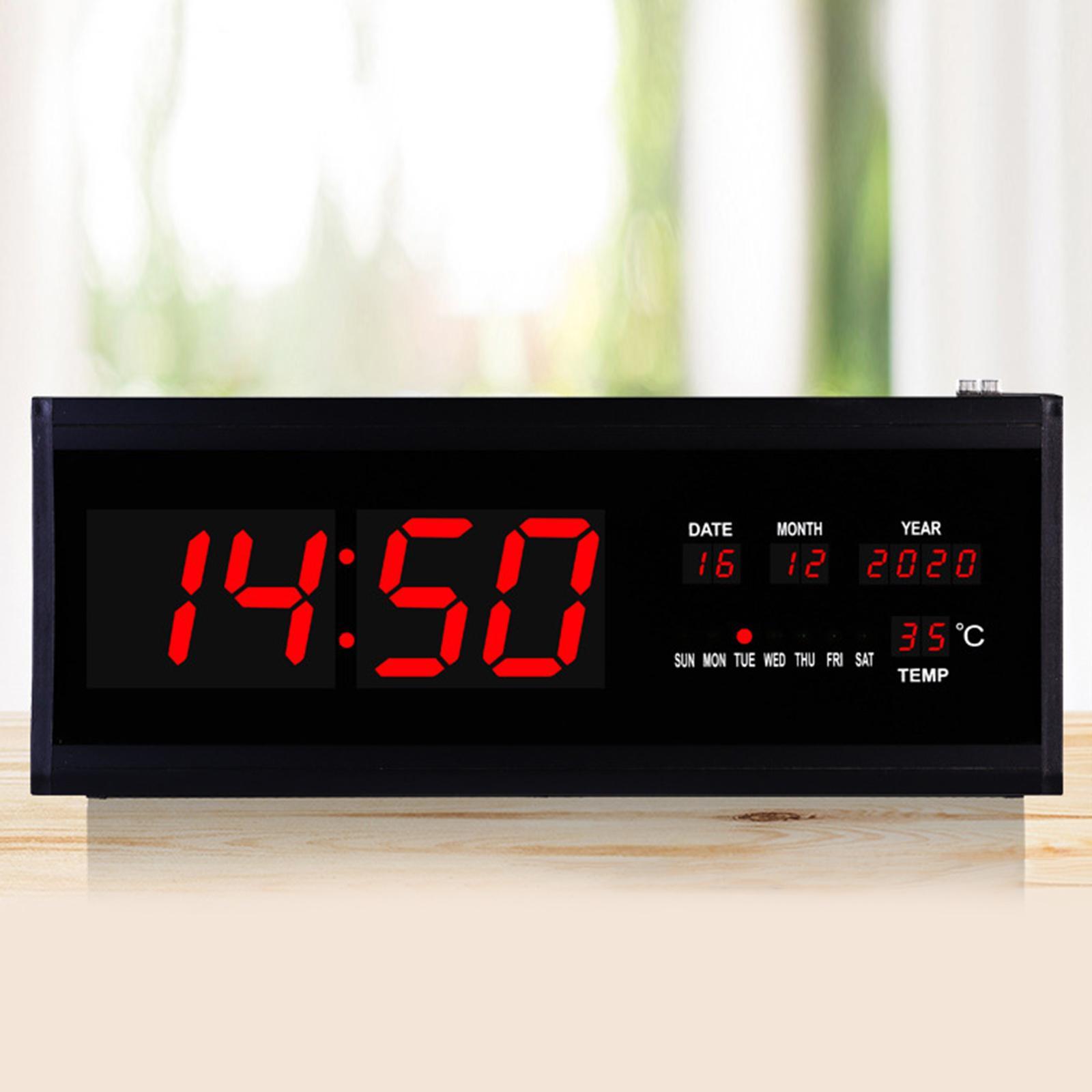 Digital Wall Clock Wall Mounted USB Desk Clock for Bedroom Living Room