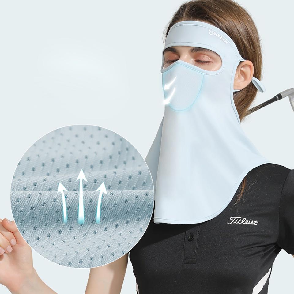 Khẩu trang vải lụa mát chống nắng và tia UV thoáng khí mau khô tiện lợi bền bỉ