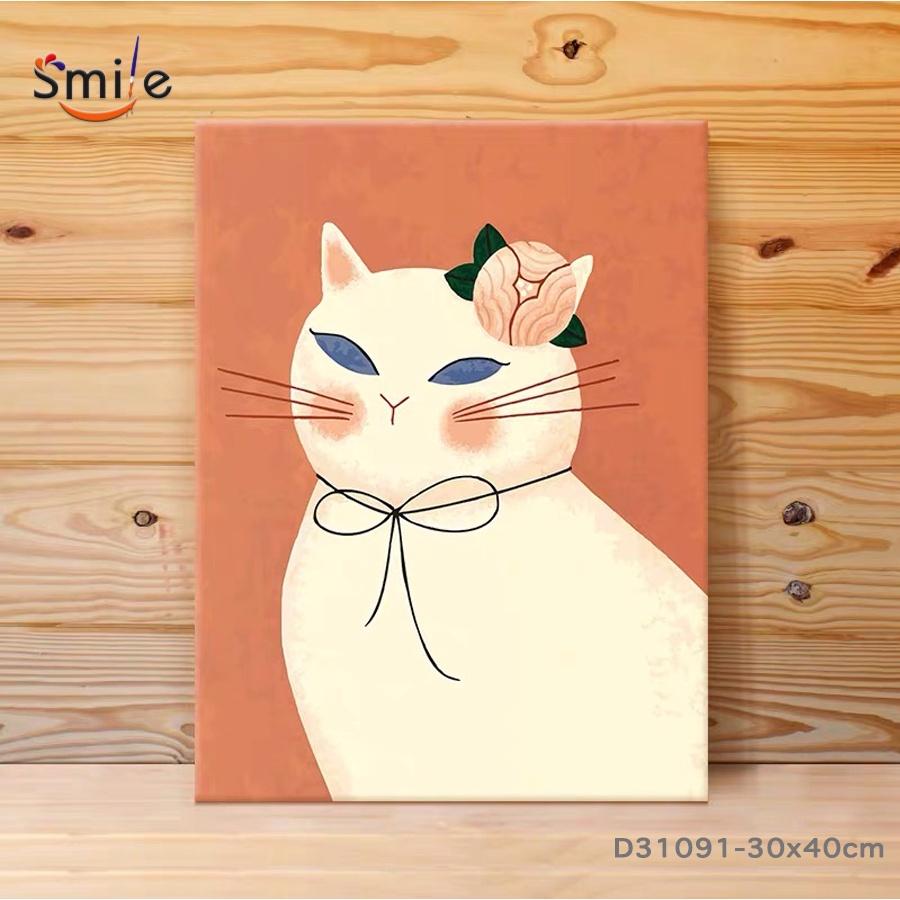 Tranh tô màu theo số Smile FMFP công chúa mèo D31091