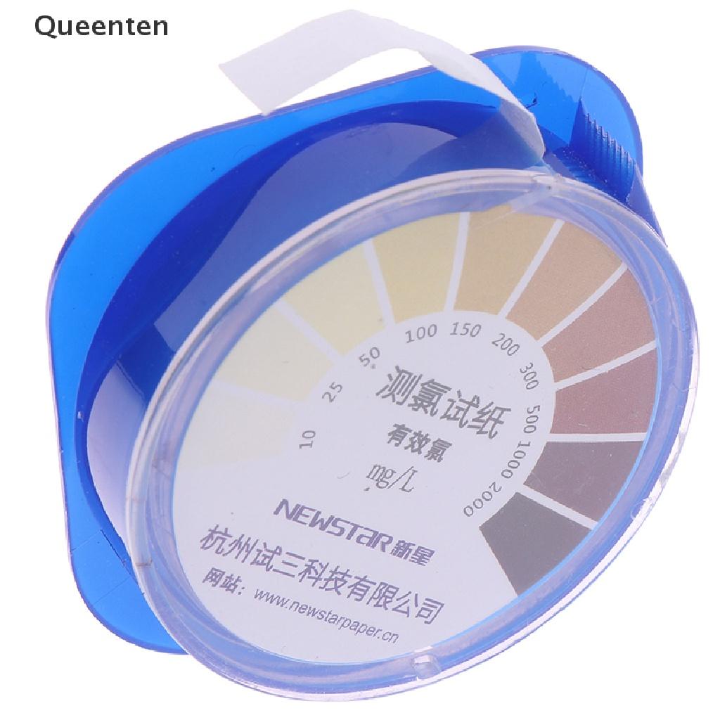 Queenten 1Roll Chlorine Test Paper Strips Range 10-2000mg/lppm Color Chart Cleaning Water QT