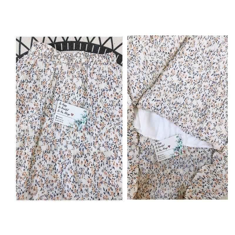 Chân Váy Hoa Nhí Xếp Ly Pastel Vintage Có Sẵn Siêu Xinh - Hàng cao cấp kèm ảnh chụp thật