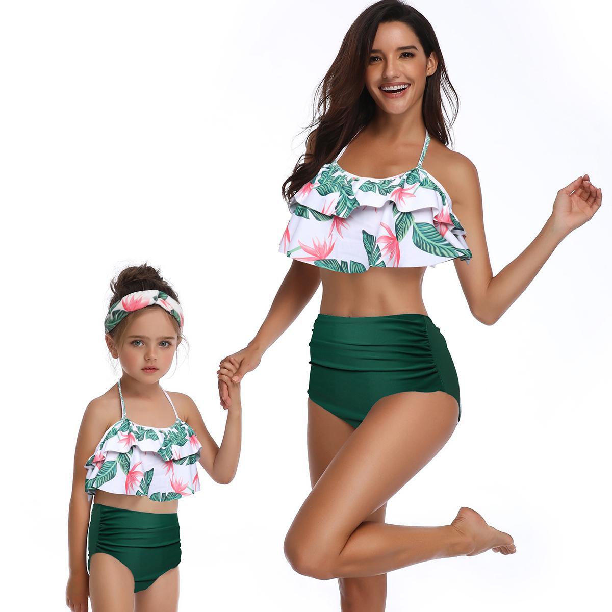 Họ Phù Hợp Với Đồ Bơi Mẹ Con Gái Bikini Phù Hợp Với Giới Tính Đi Biển Quần Áo Bơi Trang Phục Mẹ Trẻ Em Biquini Đồ Bơi
