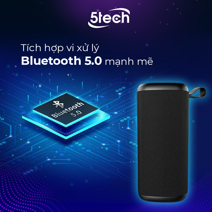 Loa bluetooth 5TECH BS2 hàng chính hãng, loa mini cầm tay di động nghe nhạc cực hay hỗ trợ cắm thẻ nhớ, USB dành cho điện thoại, máy tính...