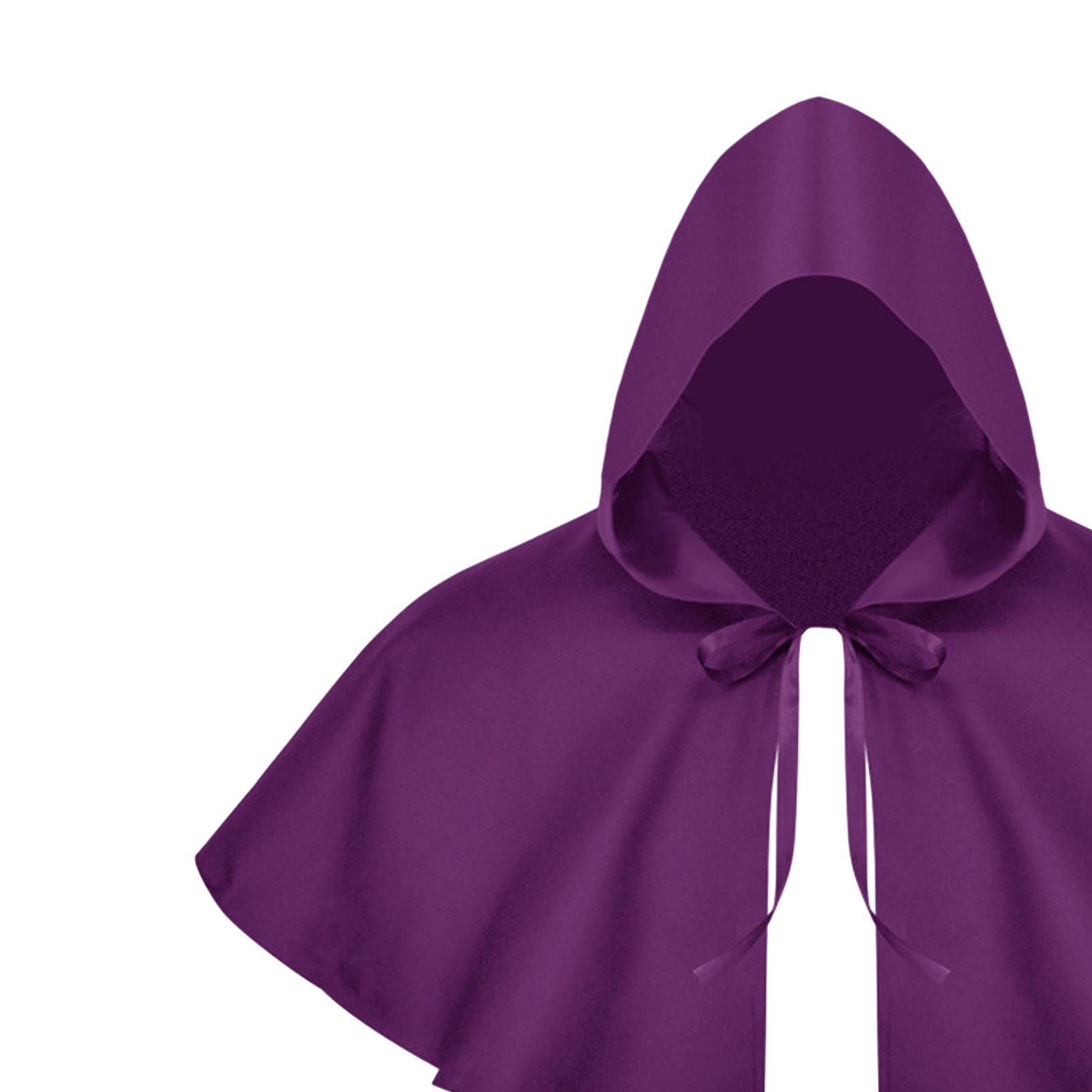 Halloween Cloak Hooded Poncho Lacing up Gothic Medieval Hooded Cloak Witch Cape for Fancy Dress Carnivals Cosplay Roles Play