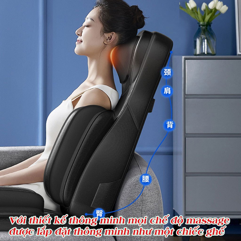 Ghế Massage Toàn Thân Cao Cấp Dành Gia Đình Đệm Ghế Mát Xa Toàn Thân Chuyên Sâu Hồng Ngoại Công Suất Mạnh Thư Giãn Giảm Đau Mỏi Stress Hiệu Quả - Hàng Chính Hãng